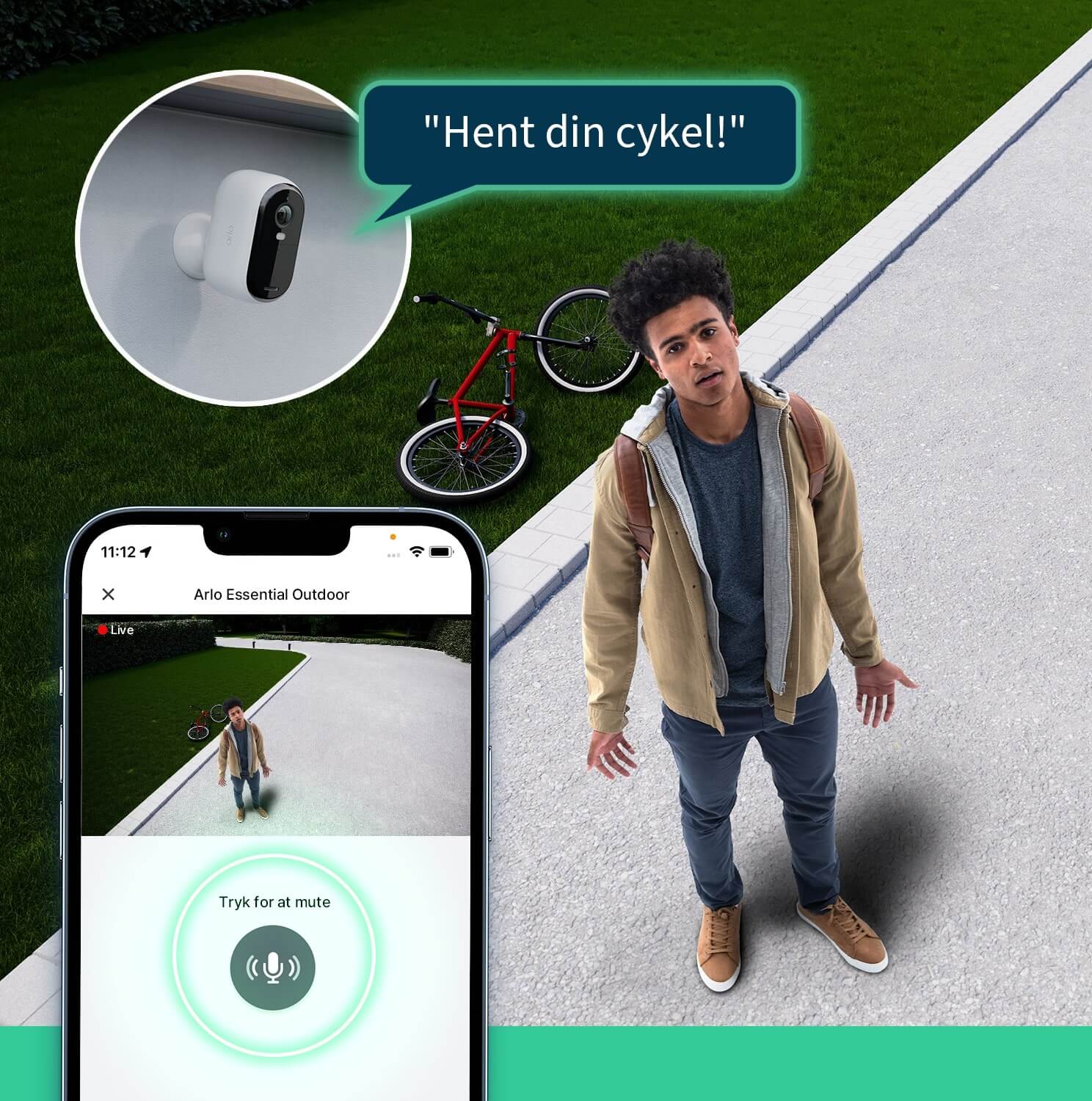 Essential  2K overvågningskamera – 1 pakke Hvid